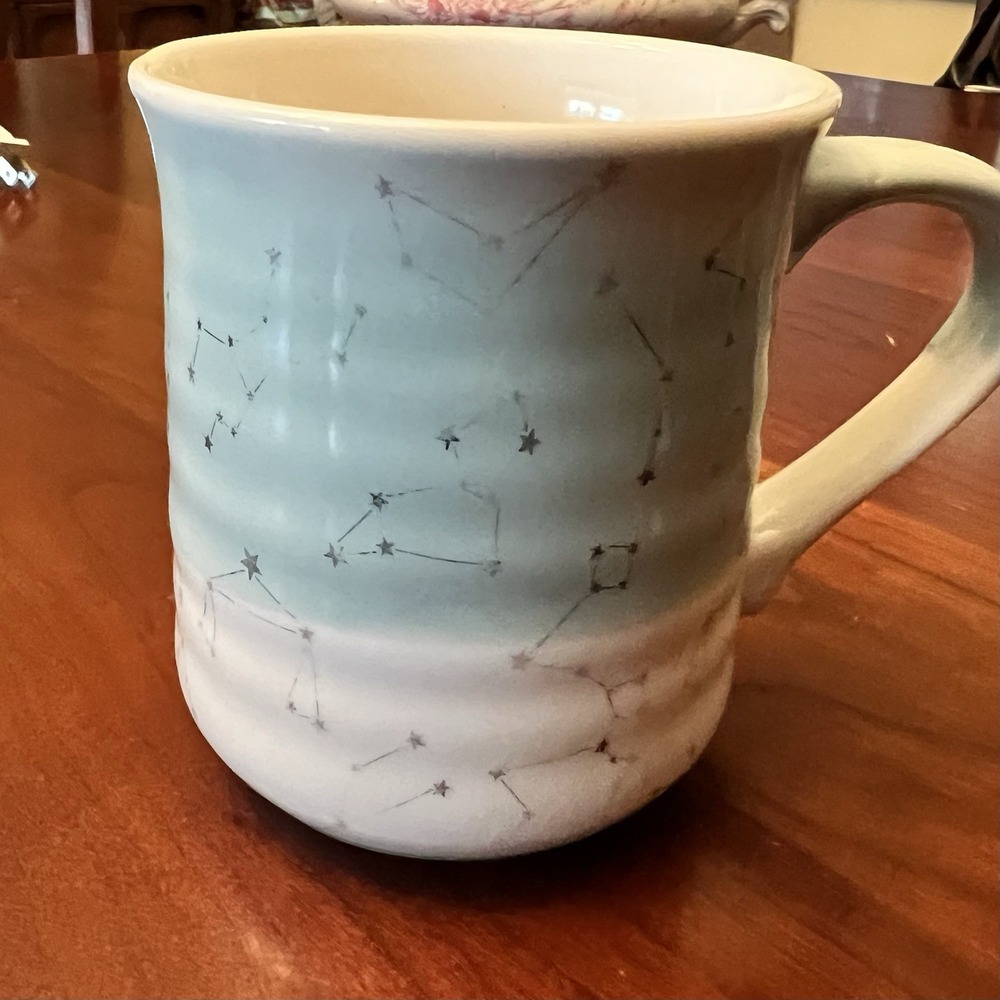 Mug Stay Wild Moon Child Coffee Tea Moon Stars Boho‎ Anthropologie Blue Metallic